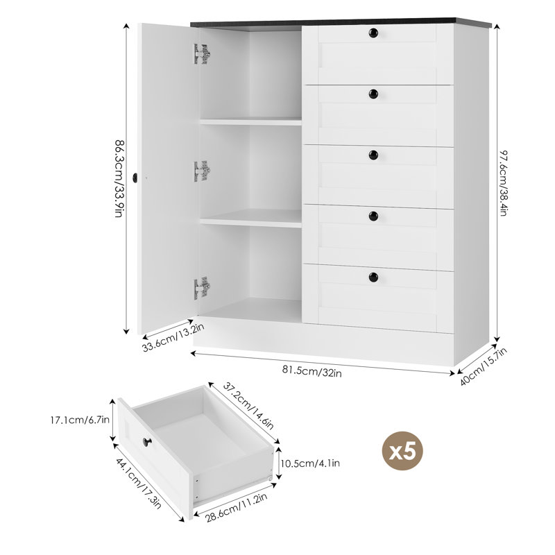 Lark Manor Amariz 5 Drawer 32" W Gentleman'S Chest & Reviews Wayfair